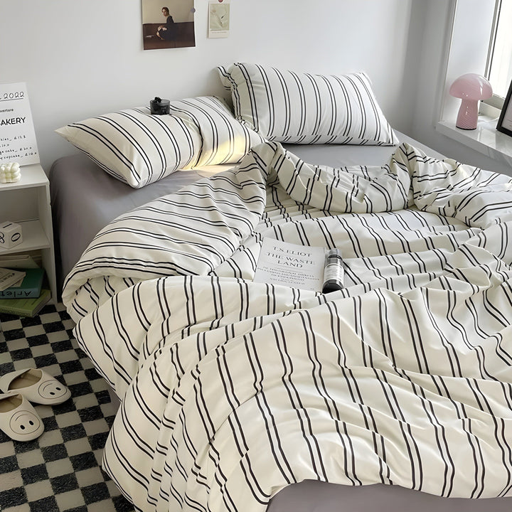 PureLoom Sengetøy Sett - Moderne hudvennlig sengetøysett (1 dyne + 1 flatt ark + 2 putetrekk) | Luvikno