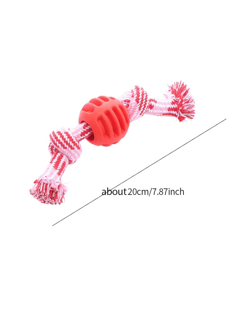 Pet Dog Toy Bomull Tau Dobbel Knute Luvikno