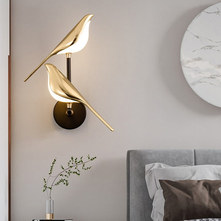LumiBird - Skandinavisk LED-Fugle Vegglampe | Eleganse og Natur i Ett | Luvikno