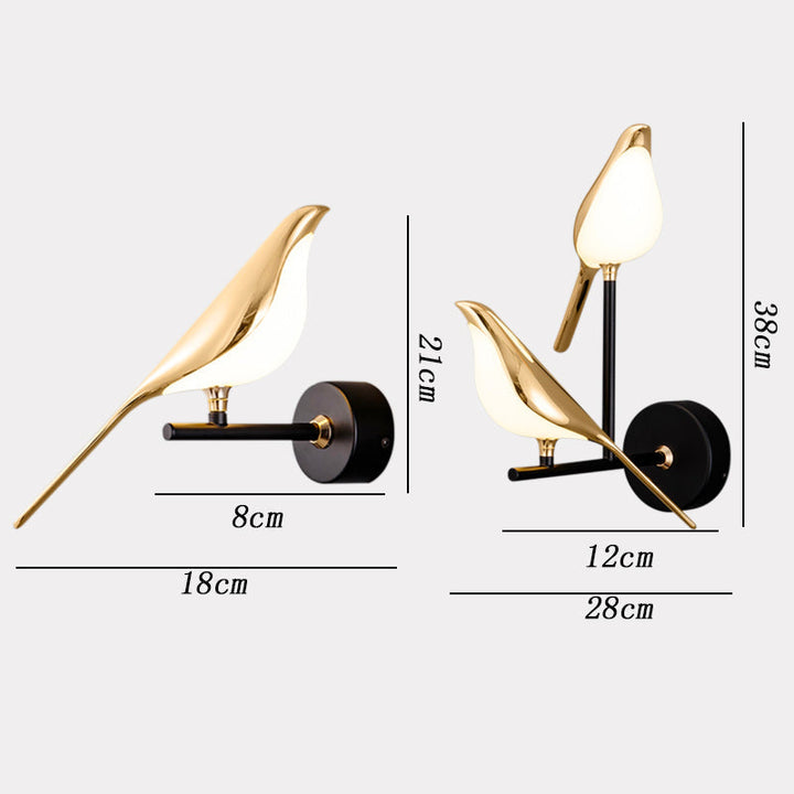 Vegglykt Moderne LED Fugl Dekorativ Lampe Luvikno