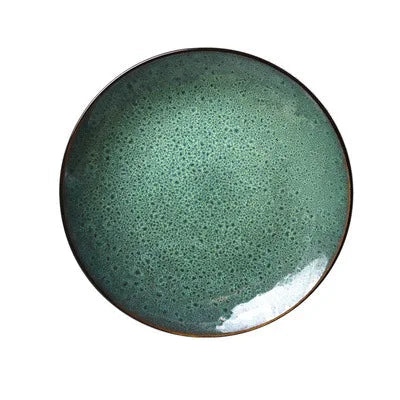 Malachite green ceramic plate and bowl porcelain dinner plate | Luvikno