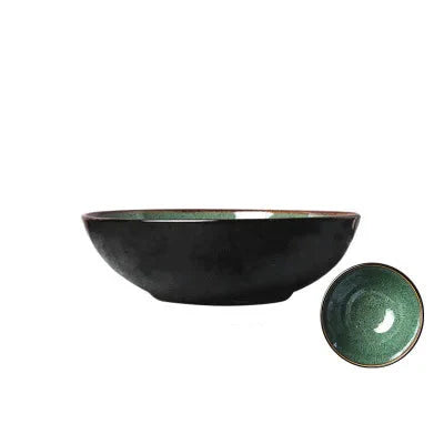 Malachite green ceramic plate and bowl porcelain dinner plate | Luvikno