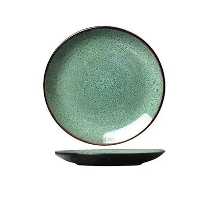 Malachite green ceramic plate and bowl porcelain dinner plate | Luvikno