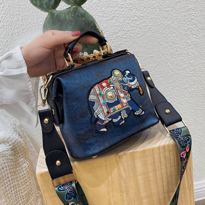 Brodert Mandala Skulderveske – Lettvekt Multi-Bruk Bohemsk Design | Luvikno