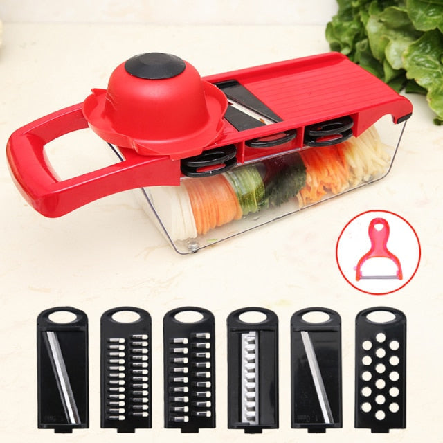 Mandoline Cutter Slicer Profesjonell Rivejern Med Justerbare Blader | Luvikno