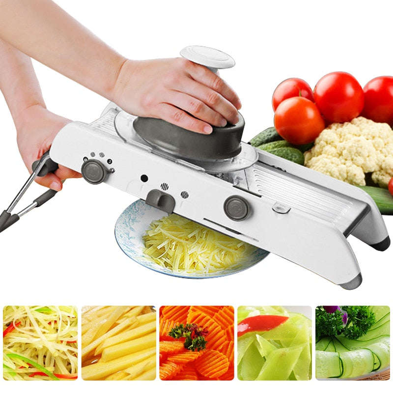 Mandoline Cutter Slicer Profesjonell Rivejern Med Justerbare Blader | Luvikno