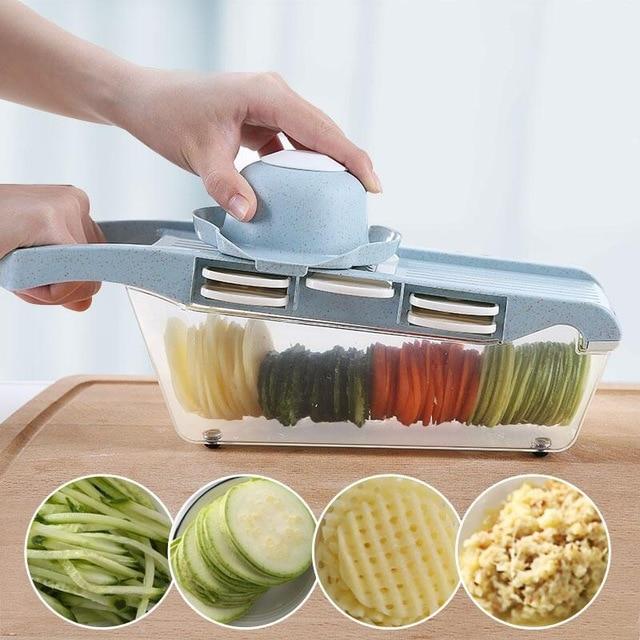 Mandoline grønnsaksskjærer med rustfrie stålblader | Luvikno