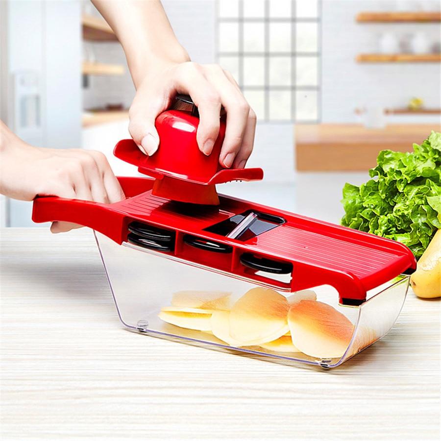 Mandoline grønnsaksskjærer med rustfrie stålblader | Luvikno
