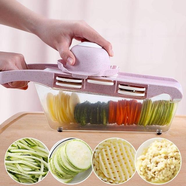 Mandoline grønnsaksskjærer med rustfrie stålblader | Luvikno