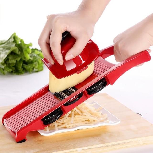 Mandoline grønnsaksskjærer med rustfrie stålblader | Luvikno