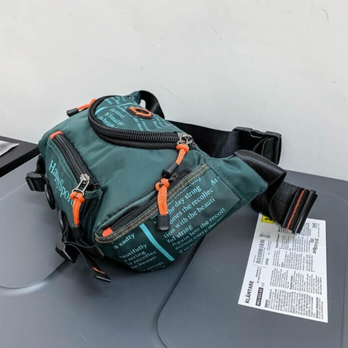 Vannbestandig herre midje- og crossbody-veske – Flerveis reise- og friluftspakke | Luvikno