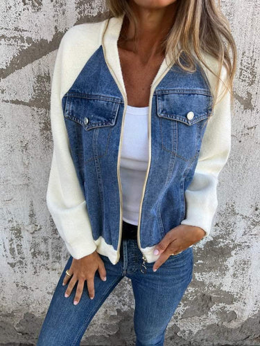 Luvik | Moderne jakke med glidelås og front i denim
