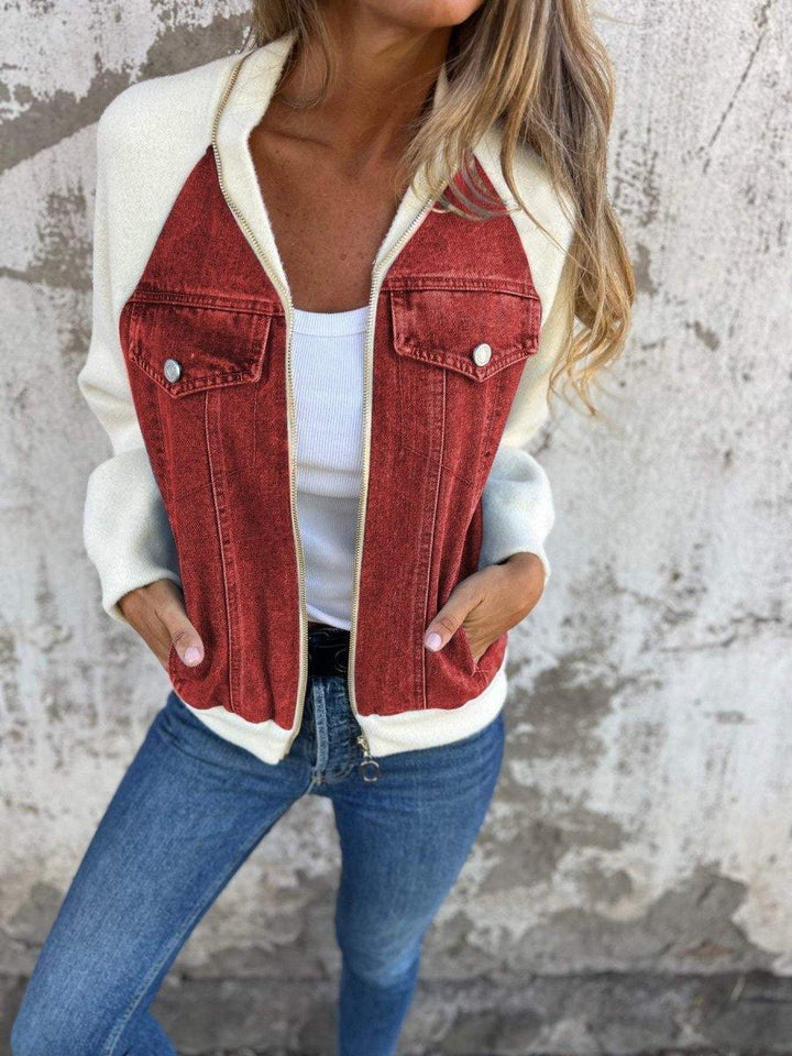 Luvik | Moderne jakke med glidelås og front i denim