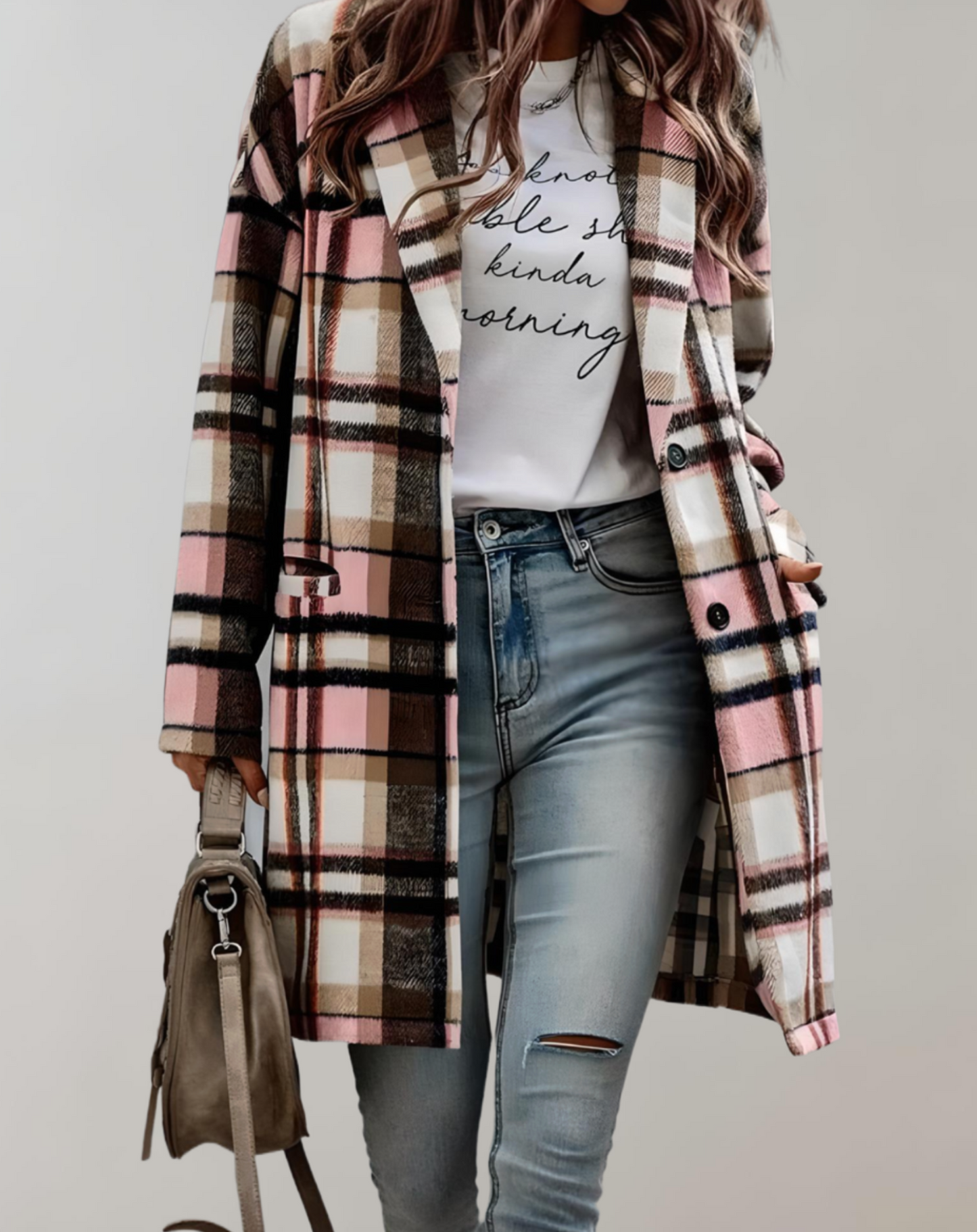 Luvik | Veste à carreaux pour femmes avec poches latérales