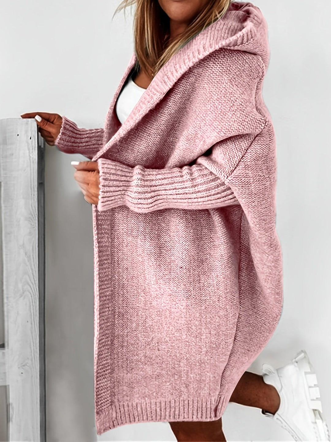 Luvik | Lang cardigan med hette og lange ermer