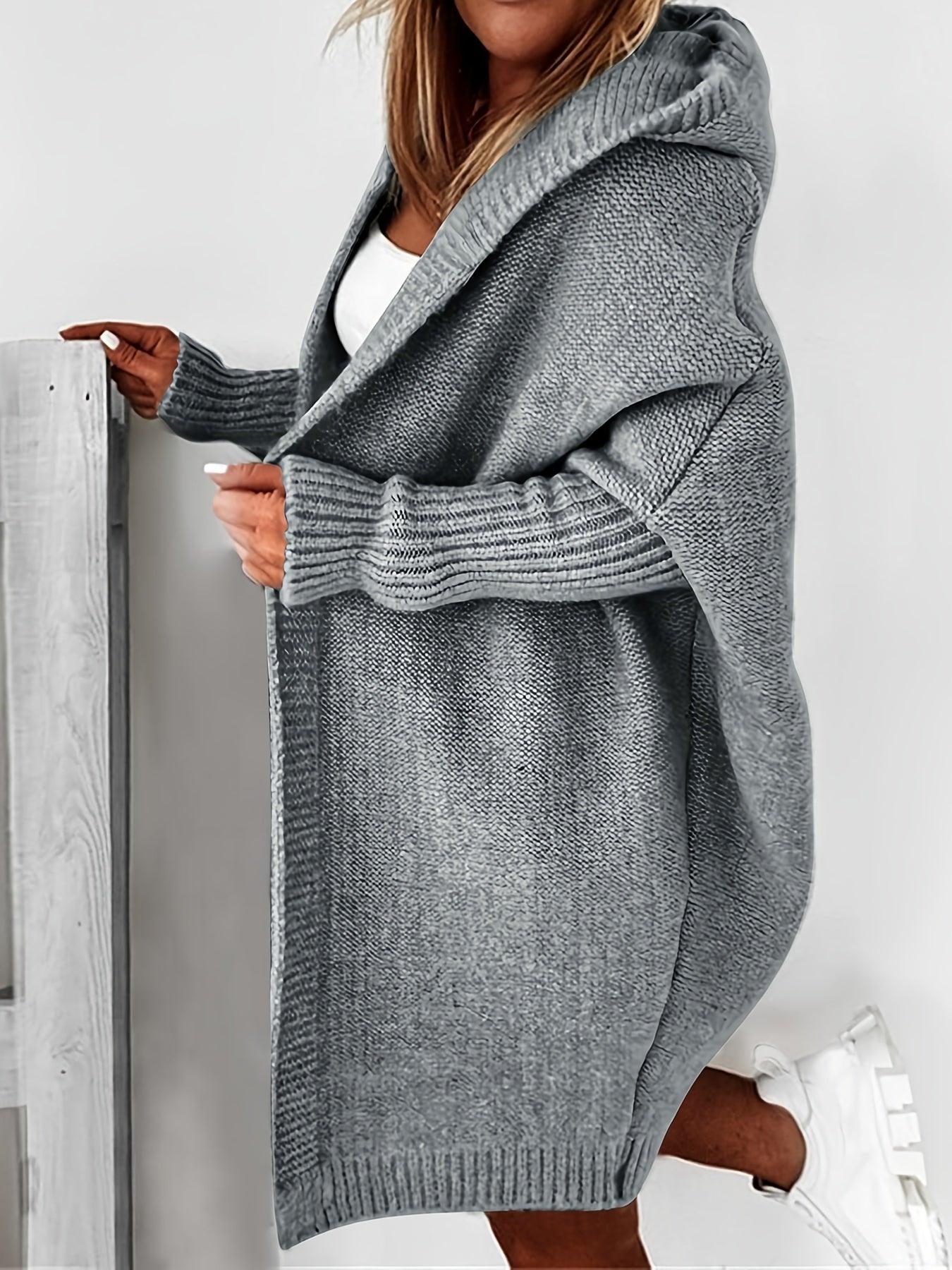 Luvik | Long cardigan with hood and long sleeves