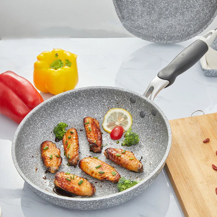Medisinsk stein Non Stick Stekepanne Wok Panne Induksjon Gass Komfyr Koker | Luvikno