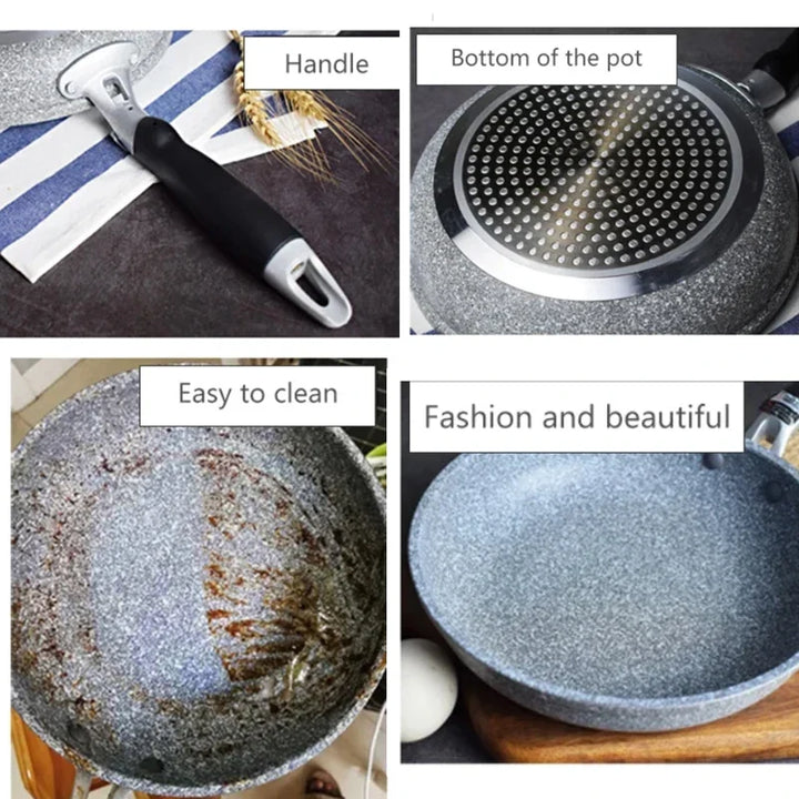 Medisinsk stein Non Stick Stekepanne Wok Panne Induksjon Gass Komfyr Koker | Luvikno