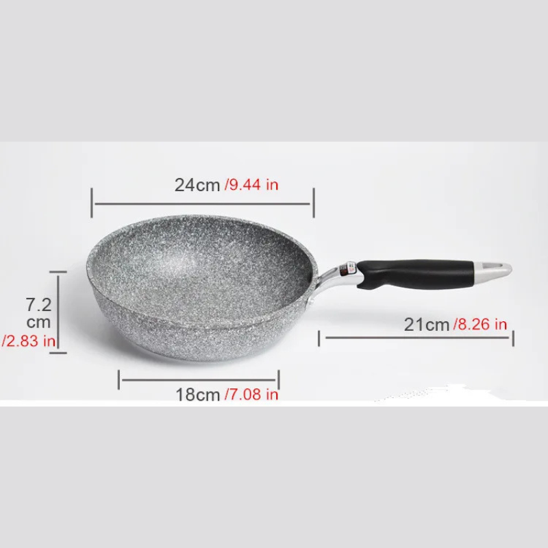 Medisinsk stein Non Stick Stekepanne Wok Panne Induksjon Gass Komfyr Koker | Luvikno