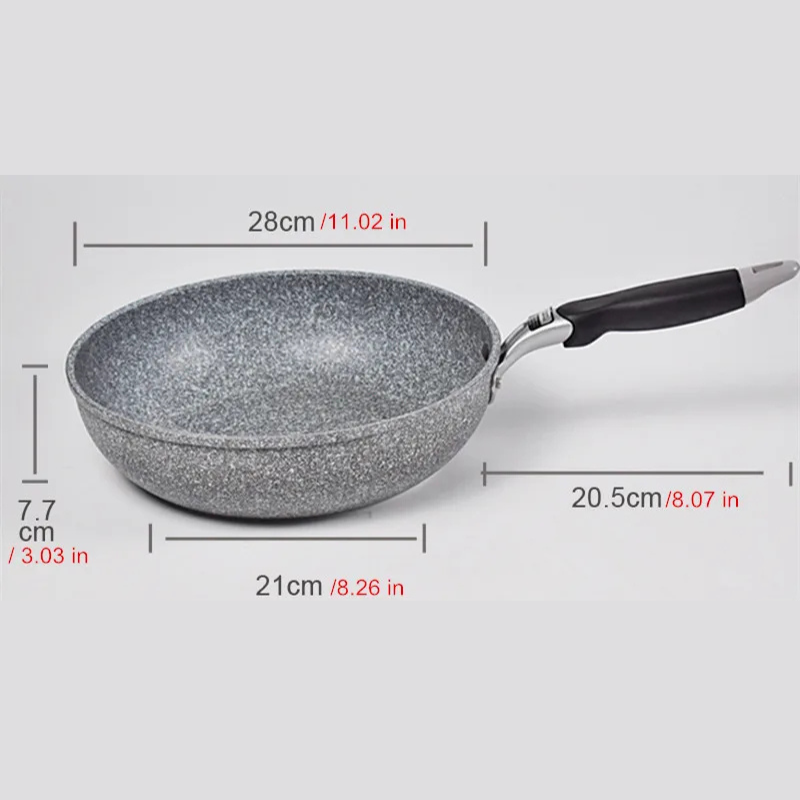 Medisinsk stein Non Stick Stekepanne Wok Panne Induksjon Gass Komfyr Koker | Luvikno