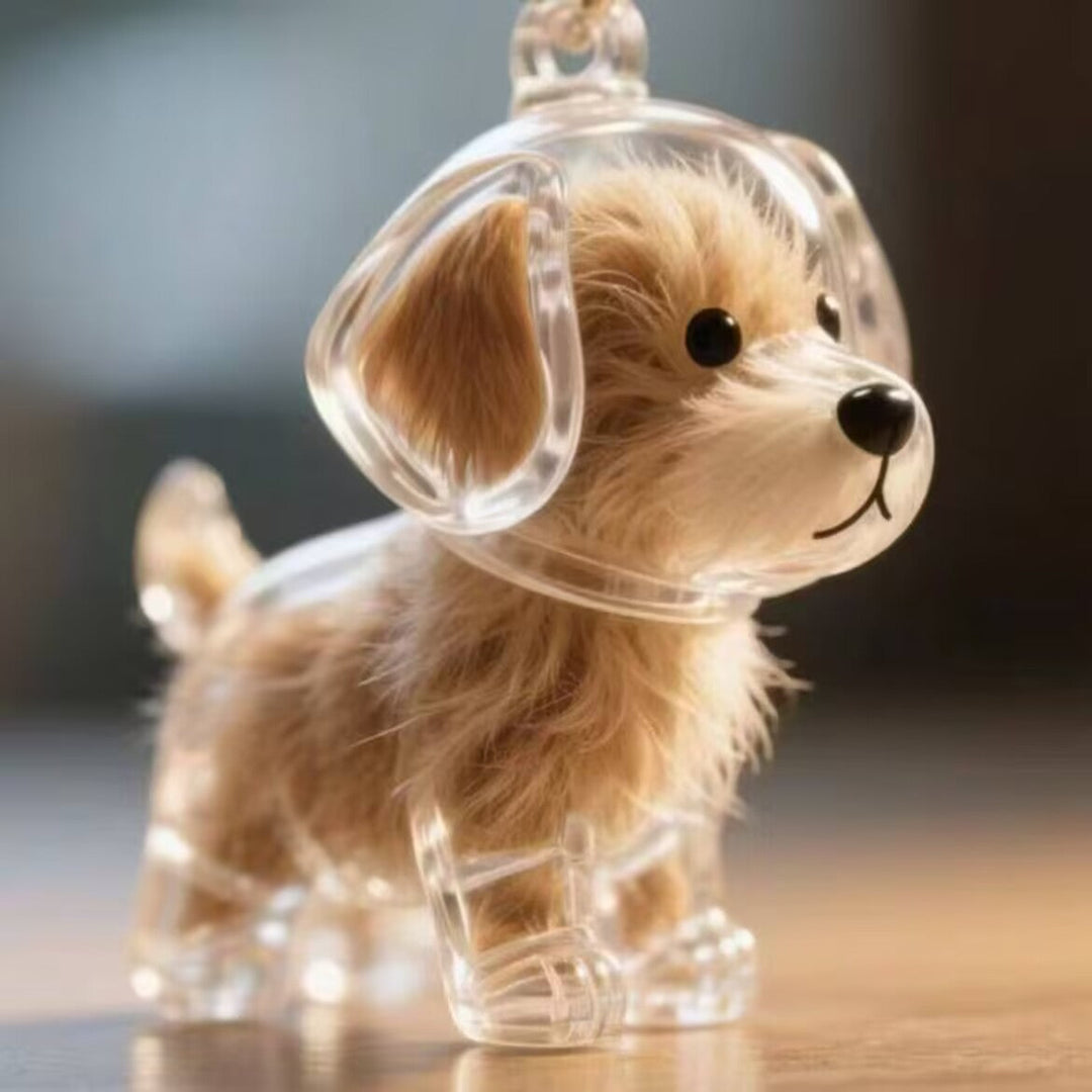 Minnesmykke i pels i hundeform Luvikno