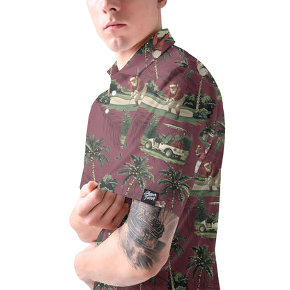 Luvik | Miehet Maroon Santa Golf pelaava Polo Joulupaita