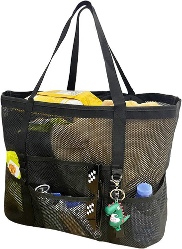 Sammenleggbart Mesh Strandveske med 9 Lommer for Familiedager | Luvikno