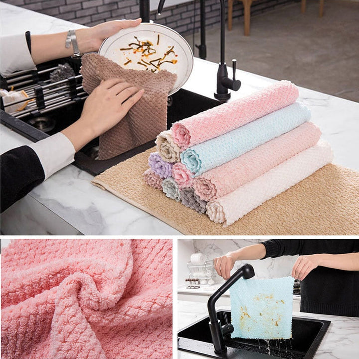 Mikrofiber Rengjøringsklut Vannabsorpsjon Kjøkkenkluter Håndkle | Luvikno