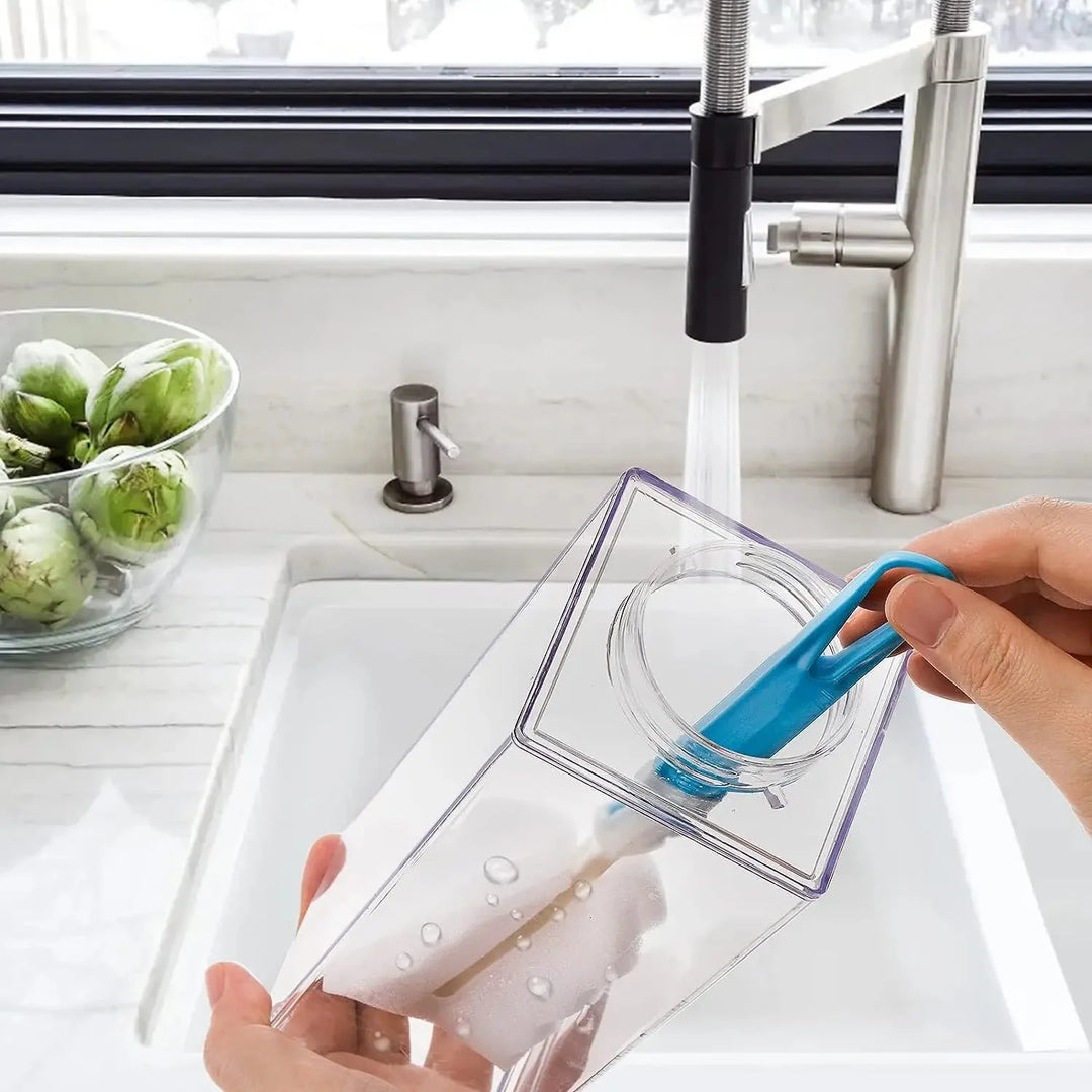 melkekartong vannflaske plast firkantet gjennomsiktig drikk lagring | Luvikno