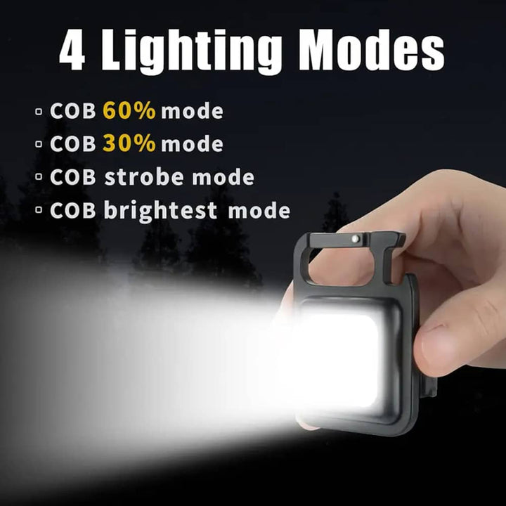Nøkkelring COB-LED lommelykt - oppladbar - 3 lysmoduser | Luvikno