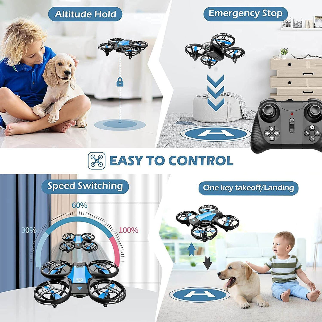Luvikno | Kamera for Nybegynnere | Flygende RC Quadcopter med Bevegelse og Mobilkontroll