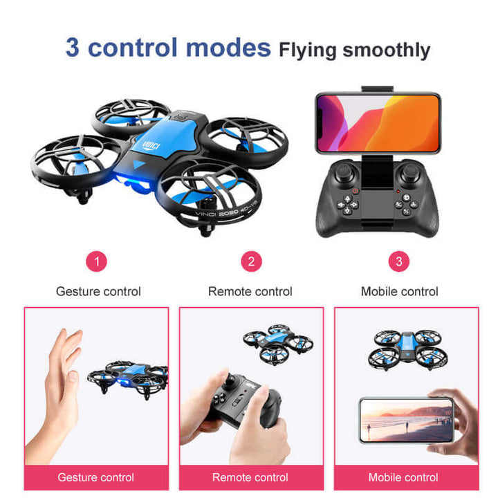 Luvikno | Kamera for Nybegynnere | Flygende RC Quadcopter med Bevegelse og Mobilkontroll