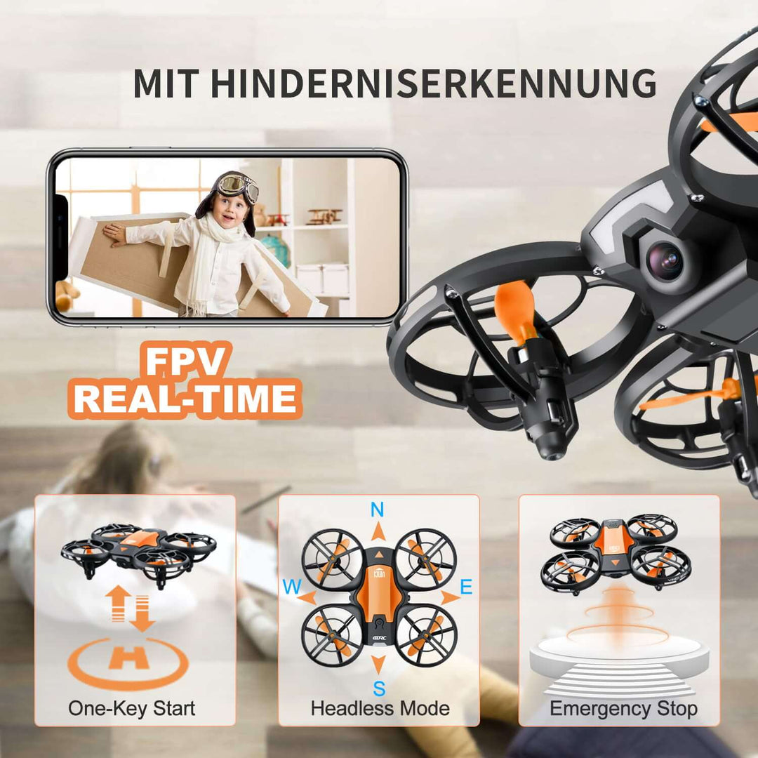 Luvikno | Kamera for Nybegynnere | Flygende RC Quadcopter med Bevegelse og Mobilkontroll
