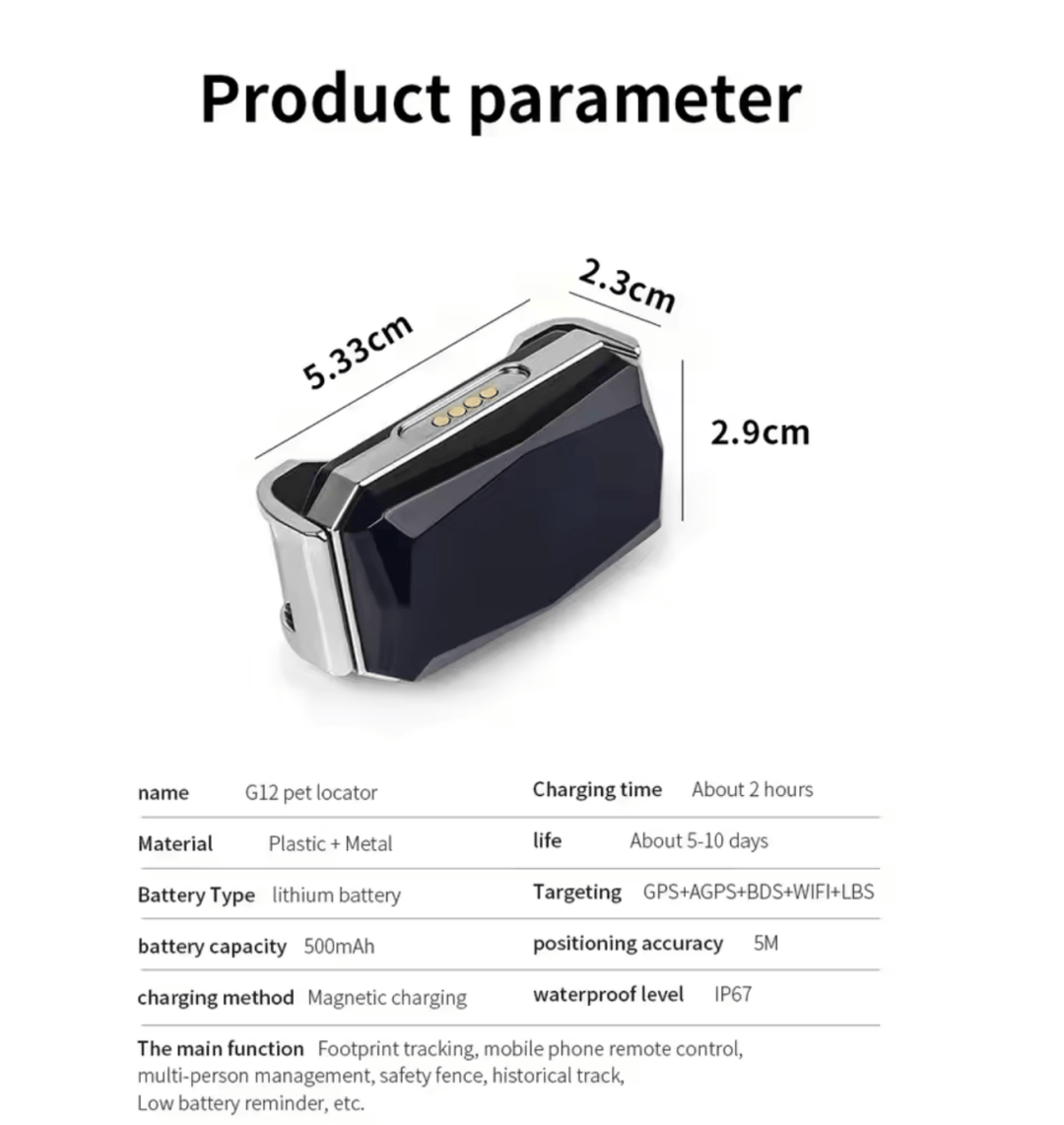Luvikno | Mini GPS Tracker G12 – Sanntidsporing for sikkerhet & trygghet