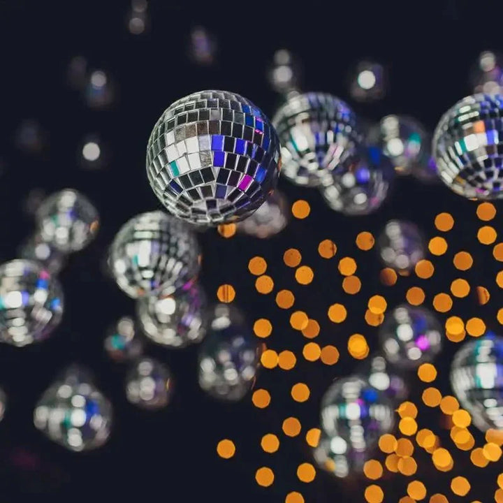 Mini roterende speilglass disko baller for fester | Luvikno