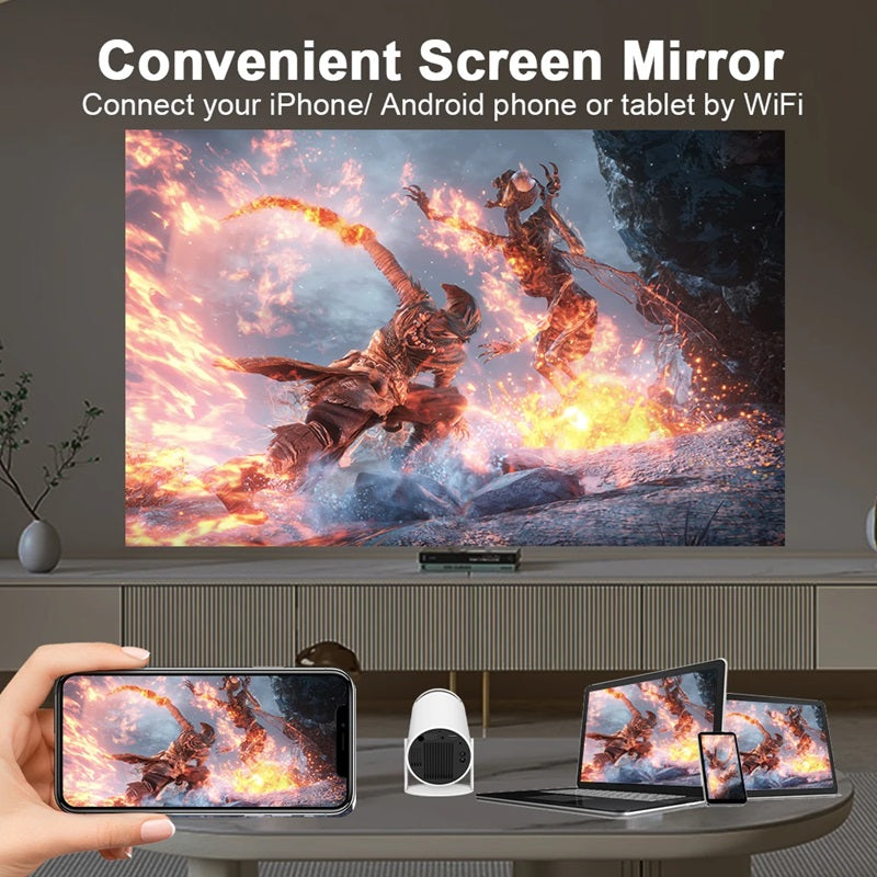 Luvikno | Smart 4K Mini Projektor med Dual WiFi og Bluetooth-tilkobling
