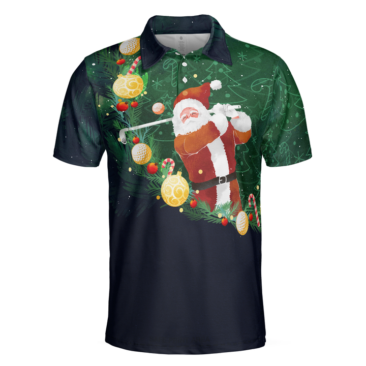 Luvik | Julpoloskjorte - Korte ermer herre golftrøye - Golftrøye med Santa-tema - Julegaveidé for menn
