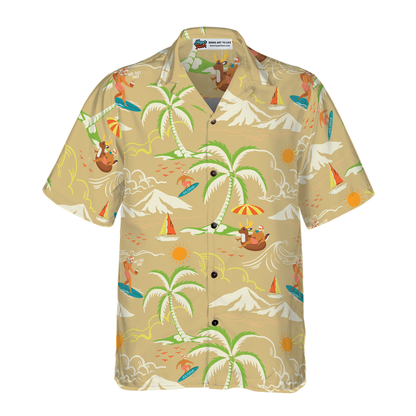 Luvik | Hyperfavor Jouluhavaijin paita, Santa Ranta Kesä Kuvio 4 Lyhyet Hihat Paita, Joulupaita Lahjaidea Miehille ja Naisille