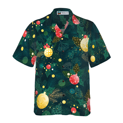 Luvik | Jouluhawaii-paidat Hyperfavor, joulukuusen koristeita esittävät lyhythihaiset paidat, joululahjaidea miehille ja naisille
