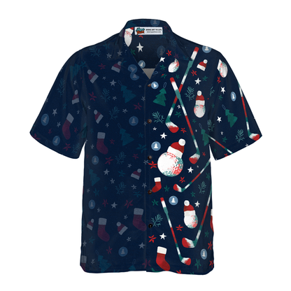 Luvik | Hyperfavor Jouluteemalla golfkuvioitu Hawaiipaita, lyhythihaiset joulupaidat, nappipaita miehille ja naisille