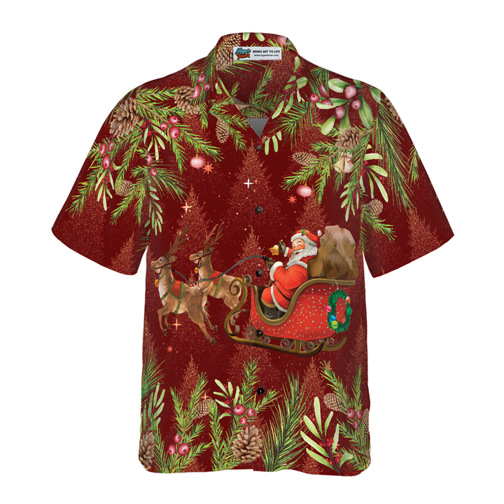 Luvik | Hyperfavor Santa Santa Overaller 2 Modell Hawaiian Skjorte, Korte Ermer Jule Skjorte Med Knapp For Menn Og Kvinner