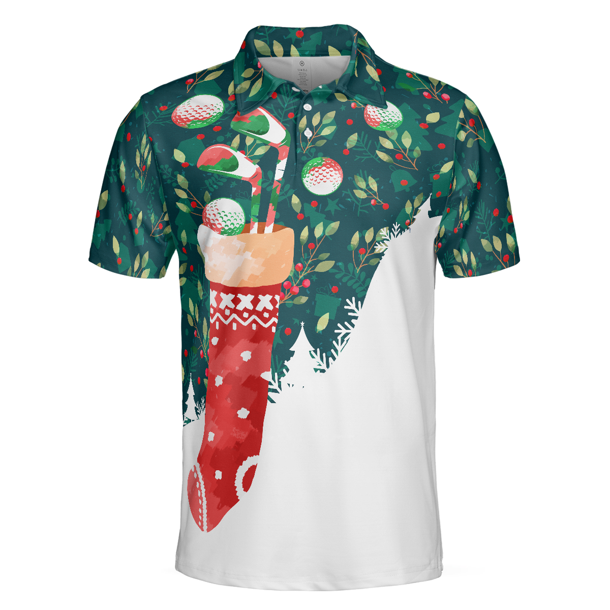 Luvik | Joulupaidat miehille ja naisille, joulusukat golfpallon kuvalla miesten lyhythihainen T-paita