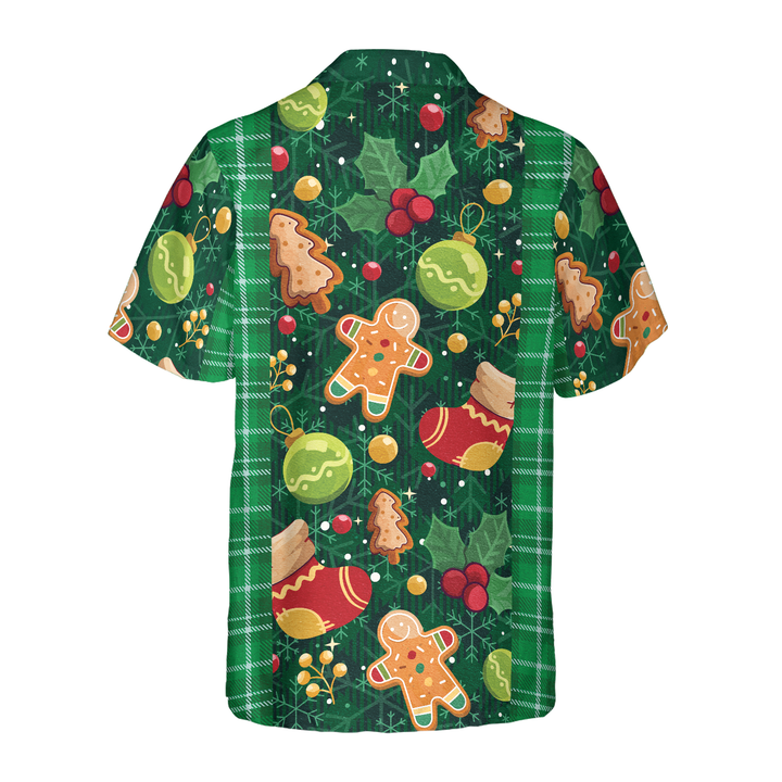 Luvik | Grønn jule-shirt mønster Hawaii-skjorte Hyperfavor, jule-skjorter med korte ermer knapper for menn og kvinner