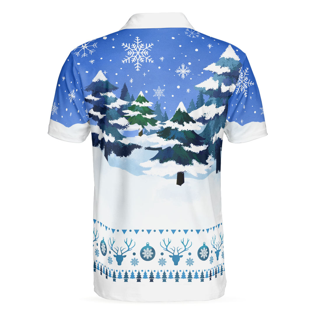 Luvik | Julepoloer - Herre kortermede golfpoloer - Morsom t-skjorte med snømannmotiv Dry Fit - Julegaveidé til menn