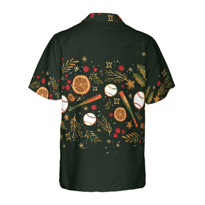 Luvik | Hyperfavor Joululahja Hemmothawaii miesten ja naisten, joulu baseball-kuvioinen hawaiipaita napilla ja lyhyillä hihoilla