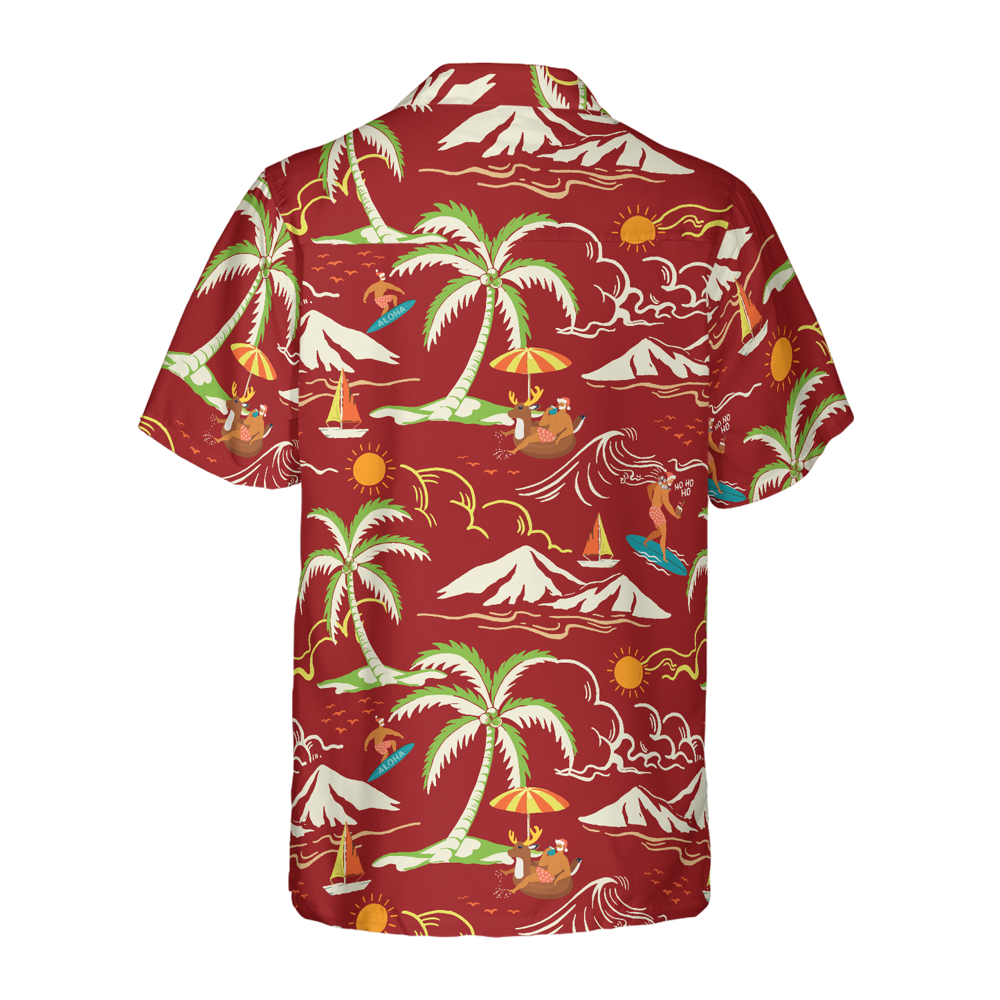 Luvik | Jouluhawaiipaidat Hyperfavor, jouluranta-T-paita Santa kesämotivilla 1 lyhythihaisena, lahjaidea T-paidaksi miehille ja naisille