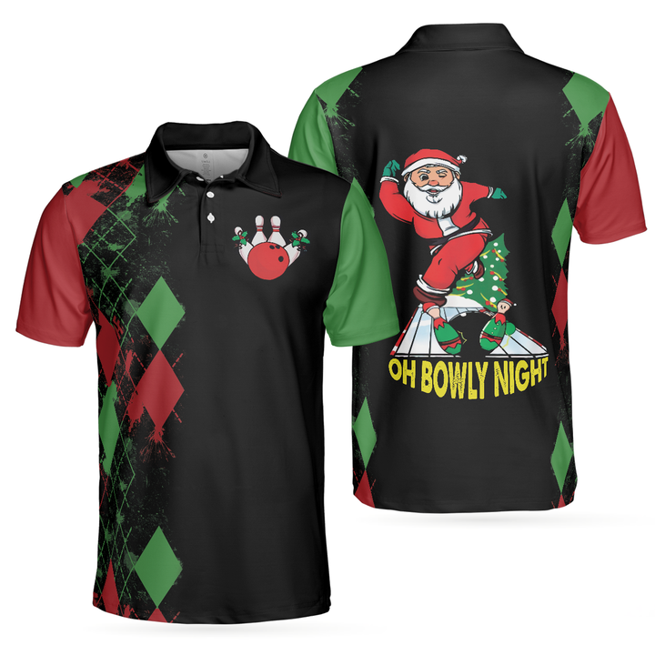 Luvik | Bowly Nattkjole Poloshirt, Poloshirt-design med juletema, Den beste julegaveideen for bowlingentusiaster