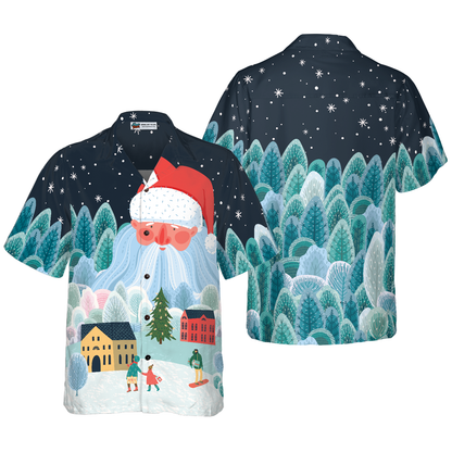 Luvik | Hyperfavor Noël Miesten ja naisten hawaijipaidat, Santa Tower -napillinen hawaijipaita Lyhythihainen paita