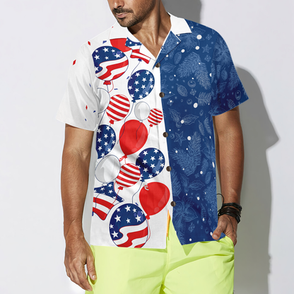 Luvik | Hyperfavor Joulua USA Ilmapallot Kuosi Hawaii, Lyhythihainen Joulukauluspaita Napitettava Miehille ja Naisille