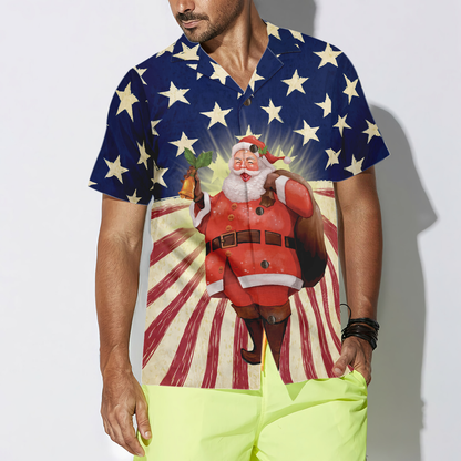 Luvik | Hyperfavor Joulu Santa Amerikka Hawaiian-paita, lyhythihaiset joulupaidat, nappikauluspaita miehille ja naisille